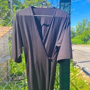 Black night robe wrap